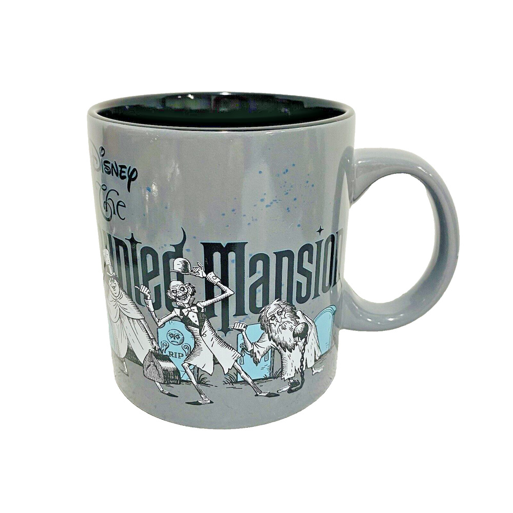 Disney Haunted Mansion Hitchhiking Ghosts 20oz Gray Ceramic Mug for Halloween